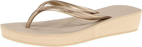 Havaianas Women's High Light Flip Flop,Sand Grey/Light Golden,39 BR/9-10 M US