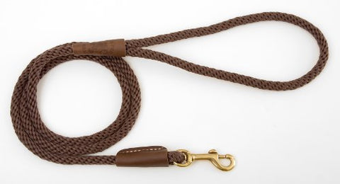 Mendota Snap Leash - Dark Brown, 1/2" X 6'