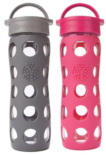 2-Pack Lifefactory 16-Ounce Beverage Bottles- Raspberry and Carbon