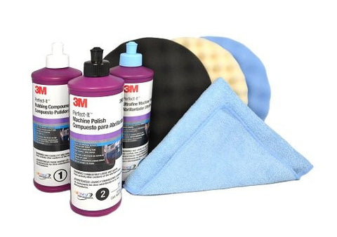 3M Perfect-It BUFFING & POLISHING KIT: Pad Compound Foam, Rubbing Compound, Machine Polish, Ultrafine Machine Polish