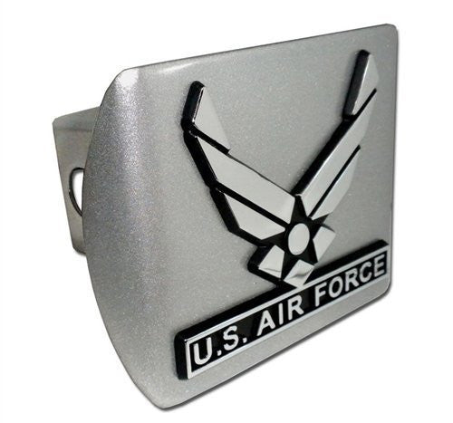 Air Force (Wings) Brushed Chrome Hitch Cover