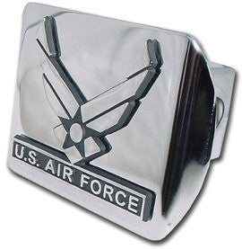 Air Force (Wings) Shiny Chrome Hitch Cover
