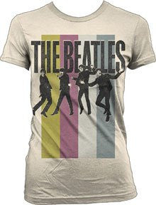 The Beatles Stripes Standing Group Girlie T-Shirt Size L