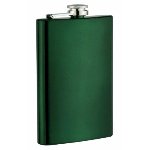 8oz Stainless Steel Hip Flask, Assorted Colors (Green)