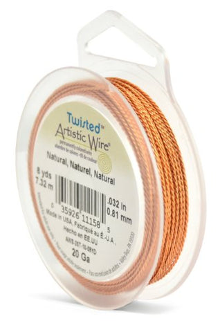 Artistic Wire, 20 Gauge (.81 mm), Twist, Round, Natural 8 yd (7.31 m)