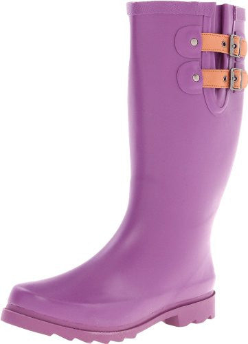 Chooka Women's Top Solid Rain Boot,Plum,8 M US