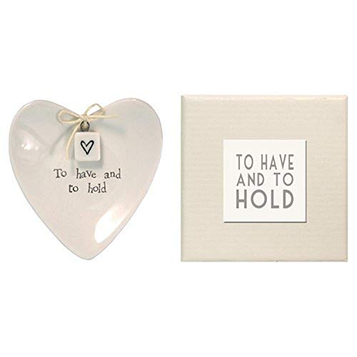 "To Have and To Hold" Heart-Shaped Ring Dish In Gift Box 0.24 lb - Porcelain