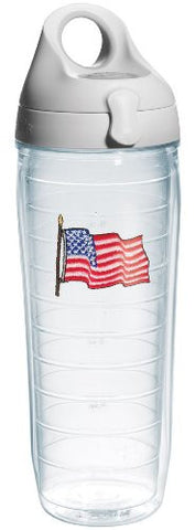 American Pride Emblem, American Flag Water Bottle w/ Lid