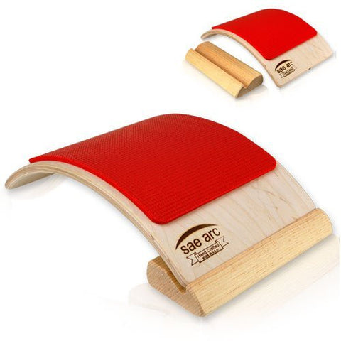 Back & Lumbar Stretcher, 2 in 1 Adjustable Stretcher (Red)