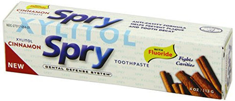 Spry Toothpaste – 4.0 oz Cinnamon (with fluoride)