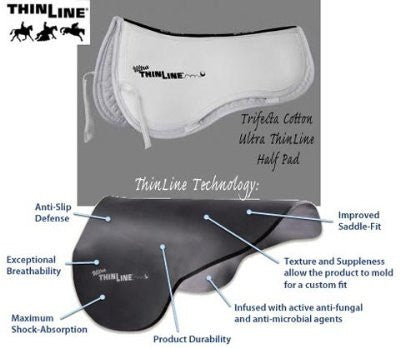 ThinLine Ultra Trifecta Cotton Half Pad - Medium - Black