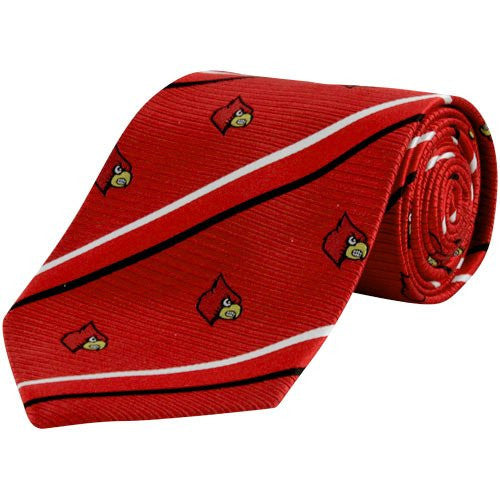 Louisville Cardinals Tie Cambridge Stripe Woven Silk