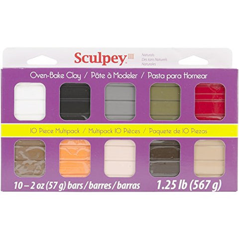 Sculpey III Multipack Naturals, 10 x 2 oz