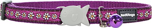 Design Ribbon Cat Collars,Daisy Chain Purple