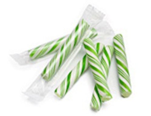 Green and White Petite Candy Sticklettes  250 Count