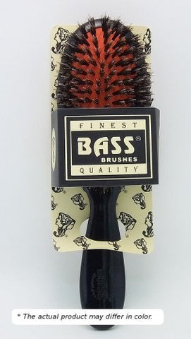 Bass Medium Oval: Cushion, 100% Wild Boar/Nylon Bristle Brush- Random Handle Style (Black or Clear Acrylic) (not in pricelist)