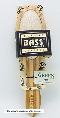 Bass Medium Oval: Cushion, Nylon Bristle, Wet Detangler Brush- Stripe