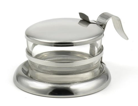 StainlessLUX 73444 Brilliant Stainless Steel Salt Server/Cheese Bowl/Condiment Glass Serving Bowl - Quality Serveware for Your Kitchen