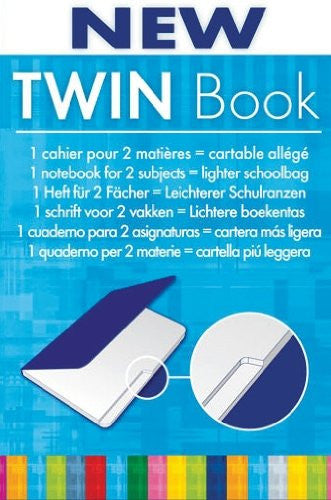 Clairefontaine Classic Notebooks Side Staplebound Twinbook Two Subjects 8 1/4 x 11 3/4 Graph w/2 tabs Assorted Covers 48 sheets