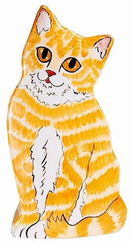 Julius - Orange Tabby 8.5" Small Cat Vase