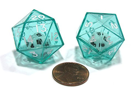 20 SIDED DOUBLE DICE, green-white