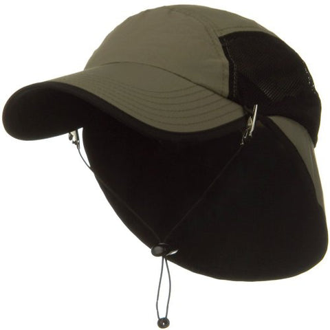 MG, UV 50+ Talson Short Flap Cap - Olive (fitting up to XL)