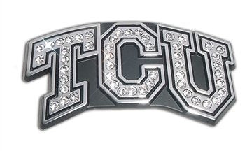 Texas Christian Chrome Emblem (“TCU” with Austrian Crystals)