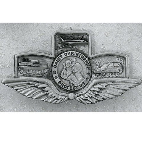 SIL St Chris w/ Wings Visor Clip