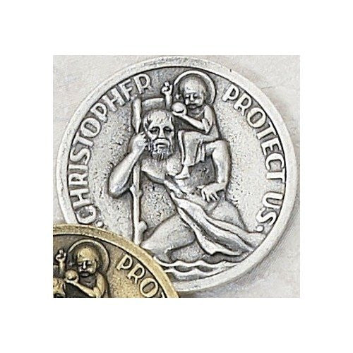 Visor Clip/Card, Round St. Christopher
