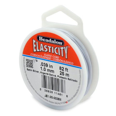 Elasticity 1.0 mm (.039 in), Satin Silver, 25 m (82 ft)