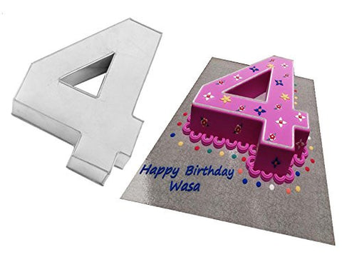 Large Number Four Cake Tin 14" x10" x3" (approximate)