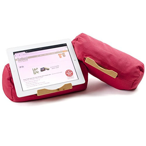 Lap Log Classic - iPad Stand / Touchscreen Tablet Holder - Good for Reading in Bed - Top Rated on Amazon - Made in USA - Tomato Red