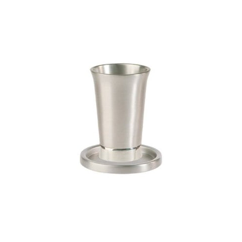 Kiddush Cup and Plate - Anodize - Silver, 4.5x4 inch