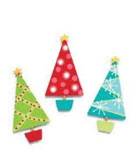 Embellish Your Story Modern Christmas Tree Magnets Set of 3