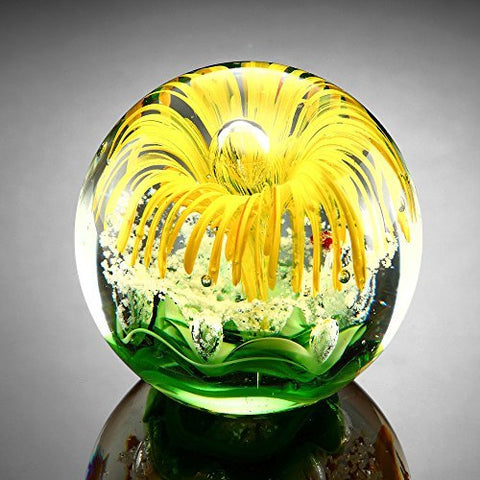 Yellow Flower Sphere / Paperweight (not in pricelist)