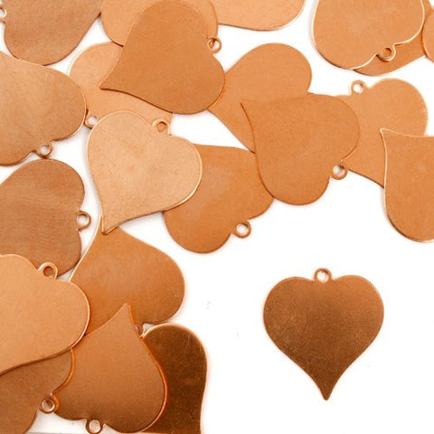 Heart w/ Ring, 7/8"- Stamping Blank - Copper (24pc)