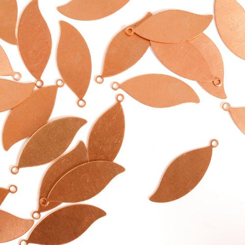 Leaf w/ Ring, 1 1/16"- Stamping Blank - Copper (24pc)