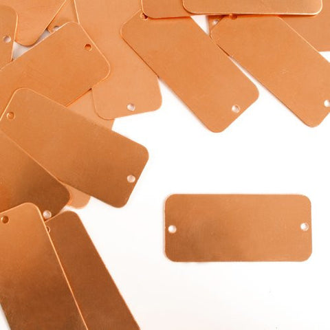 Tag w/ Holes, 1 5/8"- Stamping Blank - Copper (24pc)