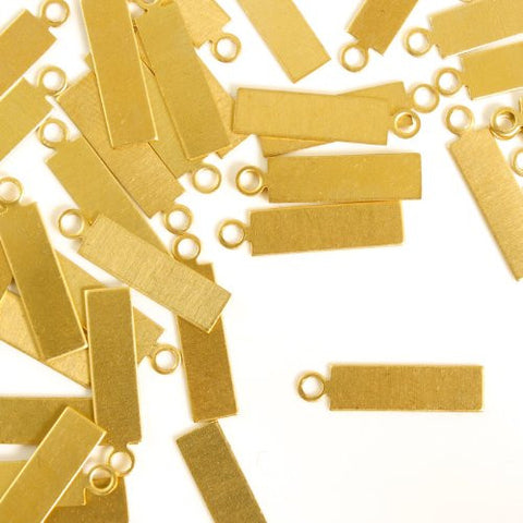 Tag, Rectangle, w/ Ring, 5/8"- Stamping Blank - Brass(24pc)