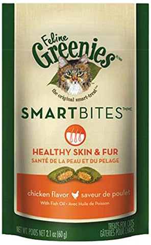 Greenies Feline Smart Bite Skin & Fur Treats - Chicken