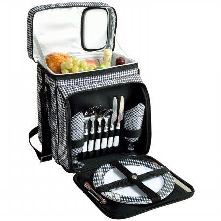 Insulated Picnic Cooler (Color: Houndstooth /Black Size:)