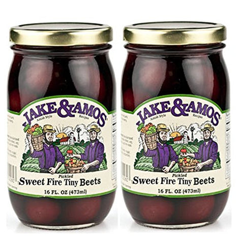Jake & Amos - Pickled Sweet Fire Tiny Beets - 16 oz