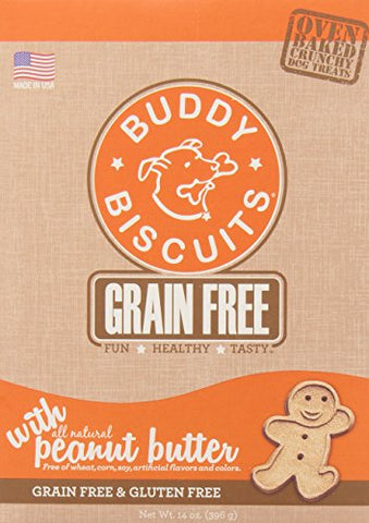 Grain Free Buddy Biscuits, Oven Baked, Peanut Butter, 14 oz.