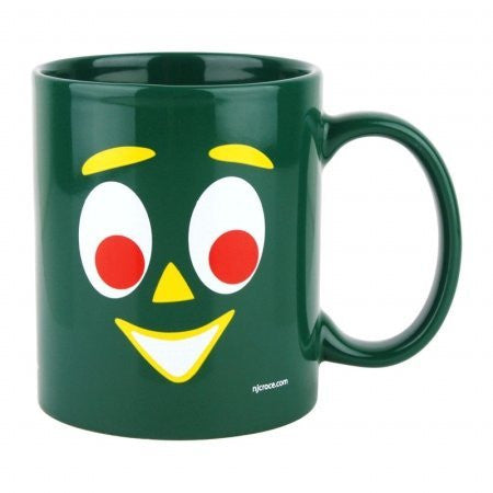 Cartoon Character Green Gumby Face Large Ceramic Coffee Cup Mug