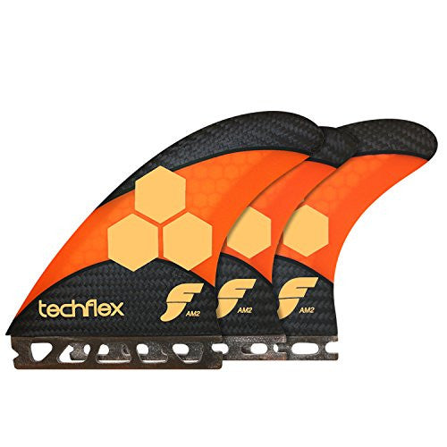AM2 Techflex Large 5-Fin Set - Fluro Orange