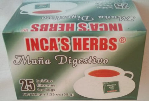 Inca's Herb Té Muña Digestivo, 25 bags, 1.23oz