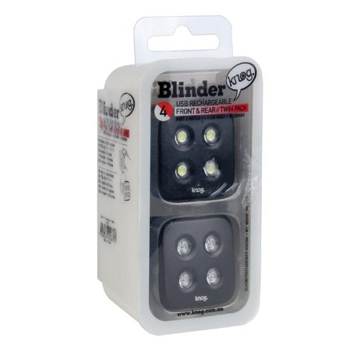 KNOG BLINDER 4 FRONT + REAR TWINPACK USB "STANDARD" BLACK