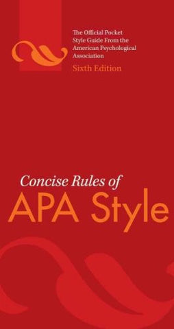 Concise Rules of APA Style, Sixth Edition [Spiral Bound]