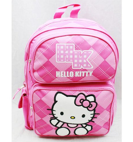 Sanrio Hello Kitty Argyle Medium, Size 14 x 11 x 4" Backpack