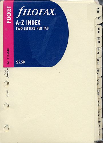 FILOFAX POCKET, A-Z INDEX CREAM